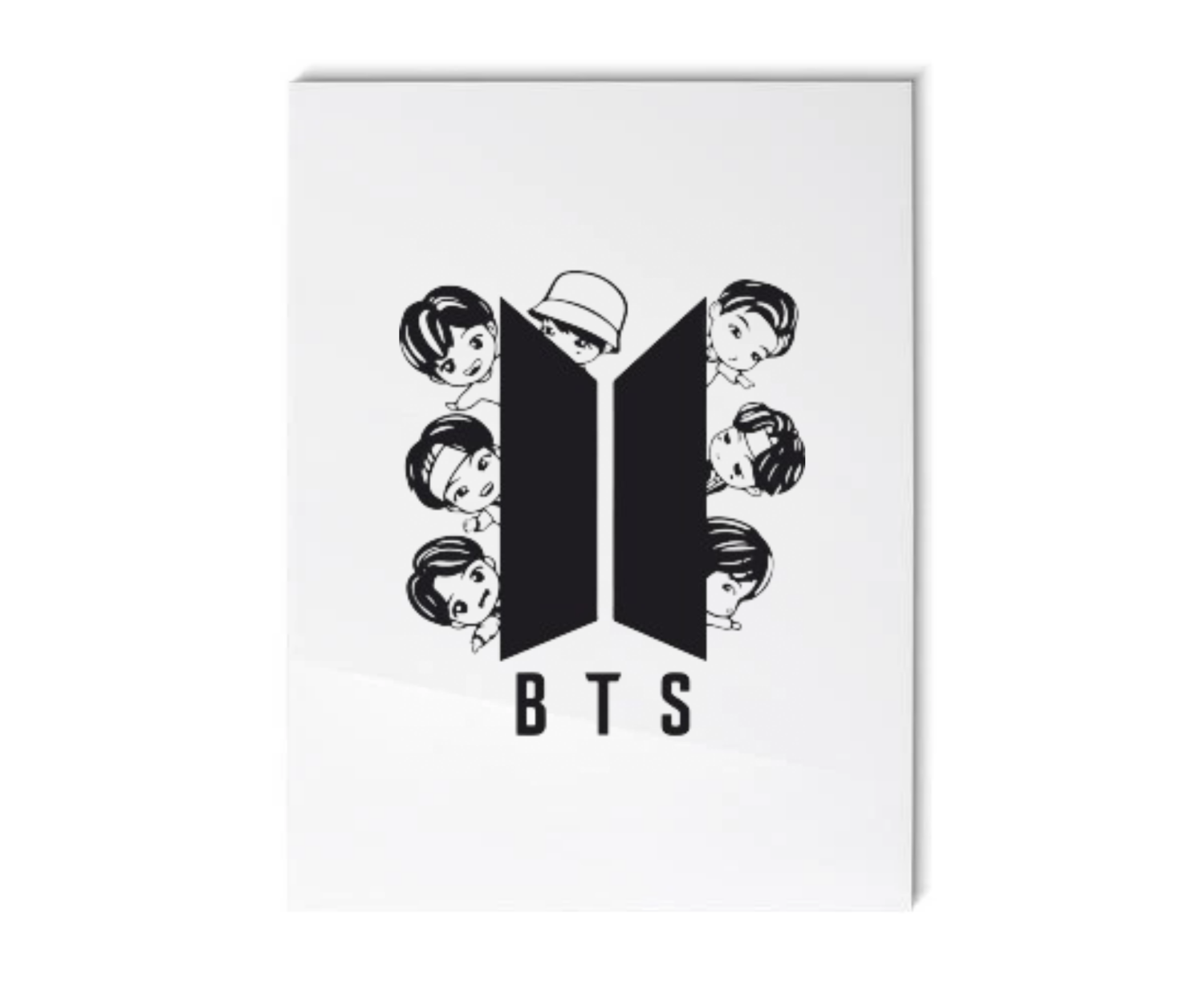 BTS Cartoon Wall Art